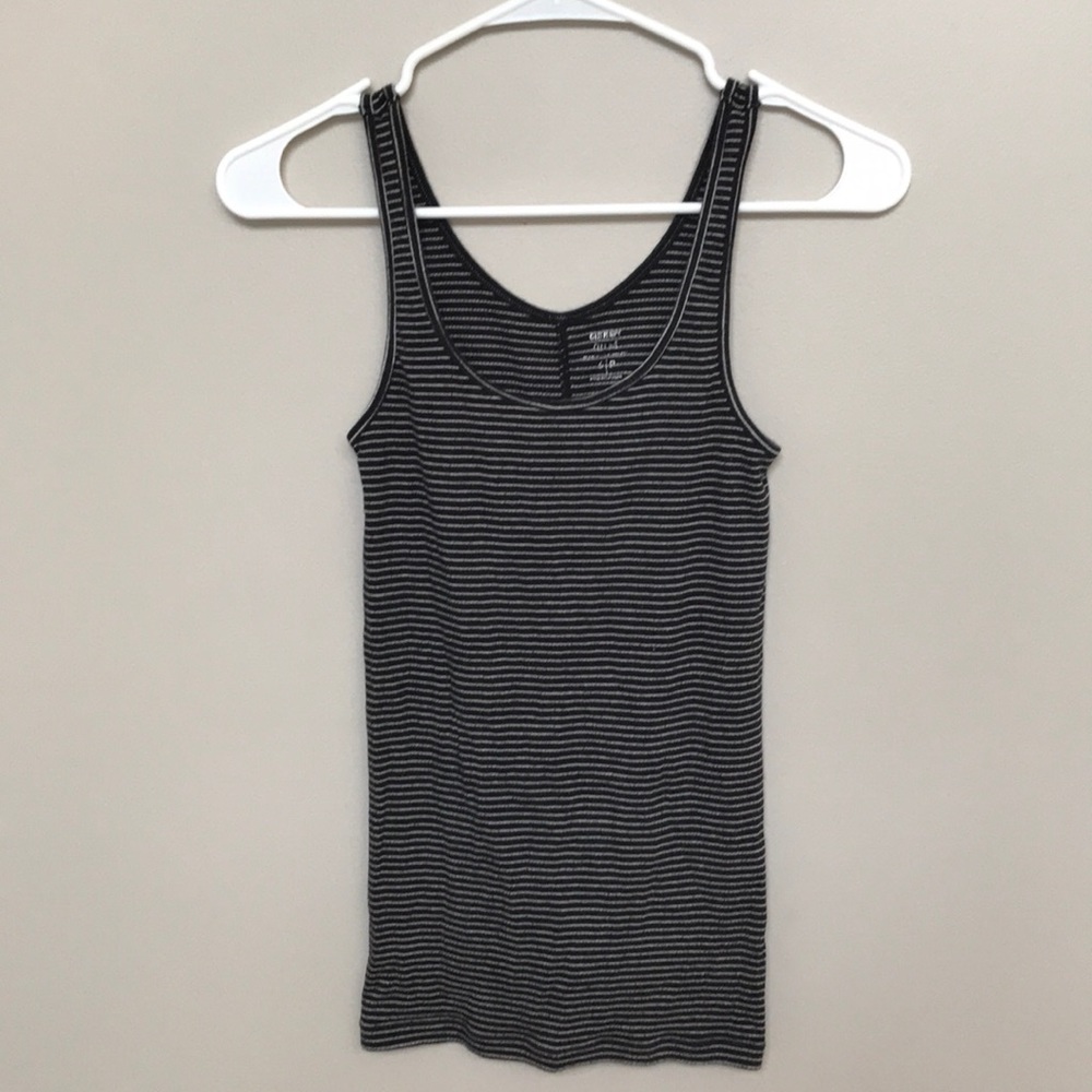 Old Navy Black Tank top with White Stripes Size S